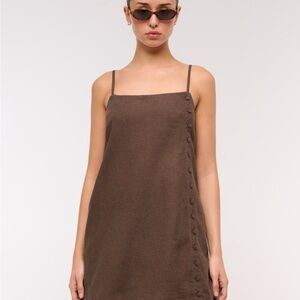 NWT Brown Button-Detail Dress